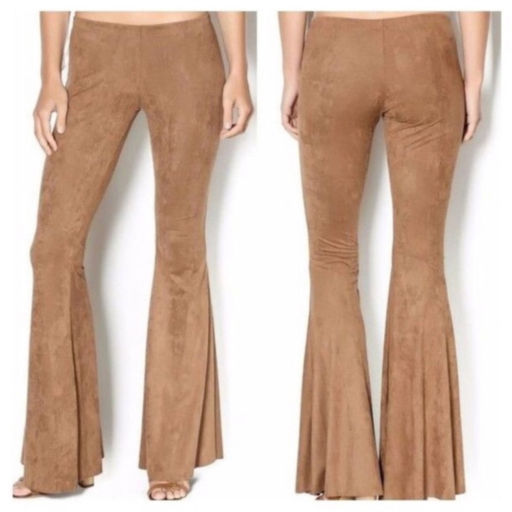 NWT 70’s INSPIRED FAUX SUEDE FLARES